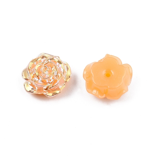

PandaHall Opaque ABS Plastic Beads, Half Drilled, Flower, Orange, 15x16x6.5mm, Hole: 1.2mm ABS Plastic Flower Orange