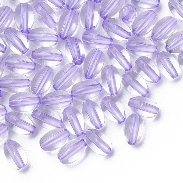 

PandaHall Transparent Acrylic Beads, Oval, Lilac, 9.5x6mm, Hole: 1.5mm, about 2000pcs/500g Acrylic Oval Purple