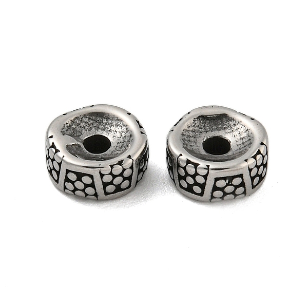 

PandaHall Column 304 Stainless Steel Beads, Antique Silver, Polka Dot, 8x4mm, Hole: 2mm 304 Stainless Steel Polka Dot