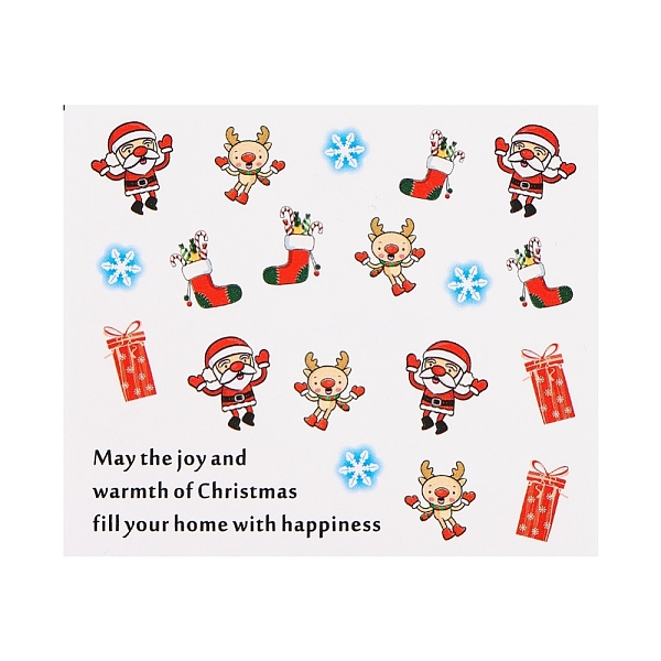 

PandaHall 3D Christmas Nail Stickers, Water Transfer Stickers Santa Claus Elk Tree Bell Sock Designs Sticker, for Xmas Winter Fingernails...
