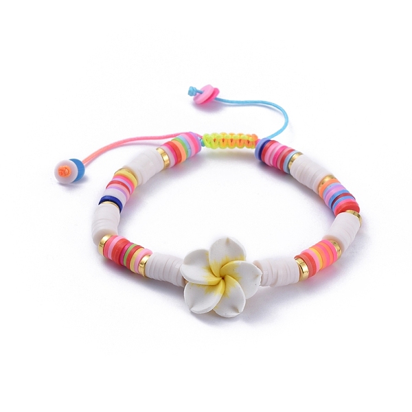 

PandaHall Nylon Thread Cord Braided Bead Bracelets, Handmade Polymer Clay Heishi Beads and Wood Beads, Plumeria, Mixed Color, 2-3/8..., Multicolor
