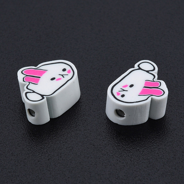 

PandaHall Handmade Polymer Clay Beads, Rabbit, White, 8~8.5x10.5~11x4mm, Hole: 1.5mm Polymer Clay Rabbit White