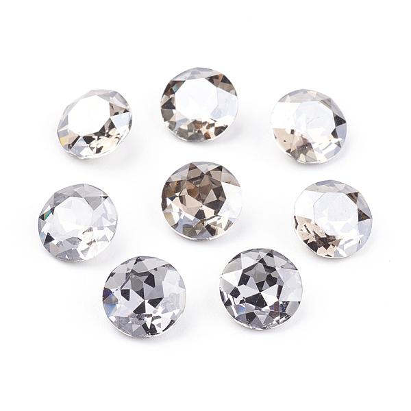 

PandaHall Pointed Back & Back Plated Glass Rhinestone Cabochons, Grade A, Faceted, Flat Round, Satin, 8x4.5mm Glass Rhinestone Flat Round..., Clear