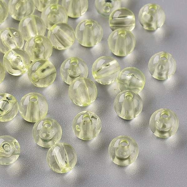 

PandaHall Transparent Acrylic Beads, Round, Light Yellow, 8x7mm, Hole: 2mm, about 1745pcs/500g Acrylic Round