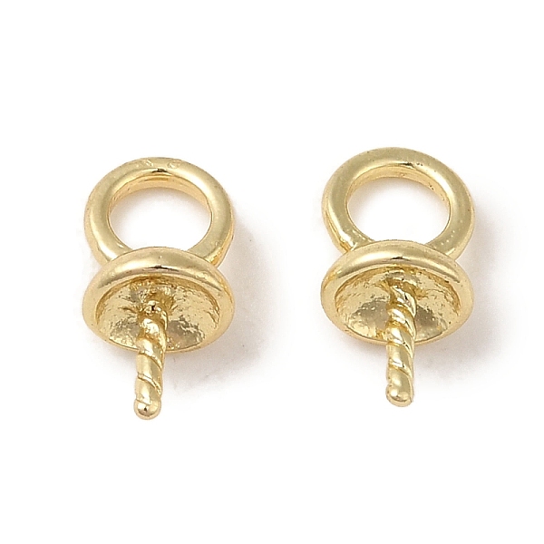 

PandaHall Brass Bead Cap Bails, Real 14K Gold Plated, 10.5x5mm, Hole: 3mm Brass