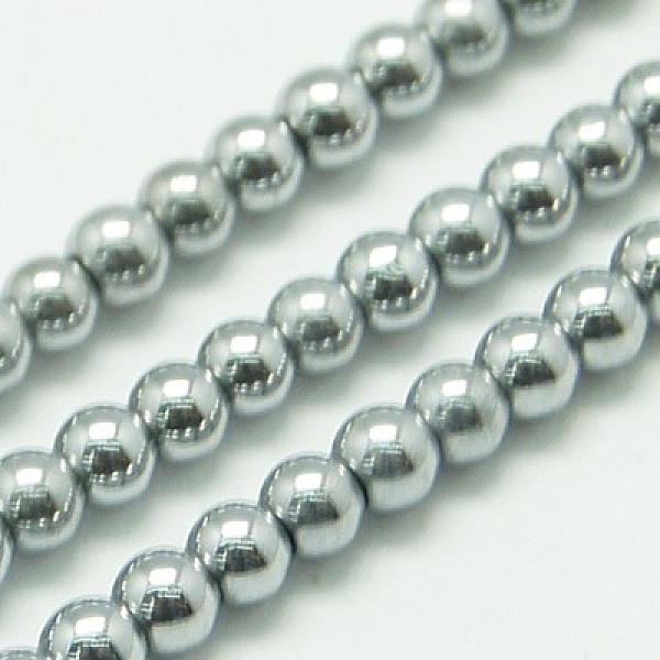 

PandaHall Non-magnetic Synthetic Hematite Beads Strands, Round, Platinum Plated, 3mm, Hole: 1mm, about 138pcs/strand, 15.7 inch Non-magnetic...