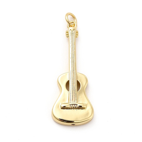 

PandaHall Rack Plating Brass Pendants, Long-Lasting Plated, with Jump Rings, Cadmium Free & Lead Free, Guitar Charm, Real 18K Gold Plated...