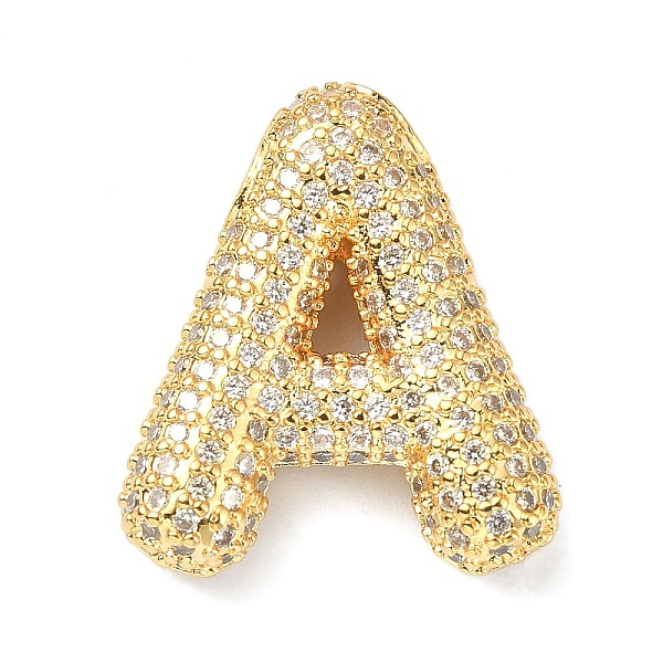 

PandaHall Rack Plating Brass Micro Pave Cubic Zirconia Pendants, Real 18K Gold Plated, Lead Free & Cadmium Free, Letter, Letter A..., Clear