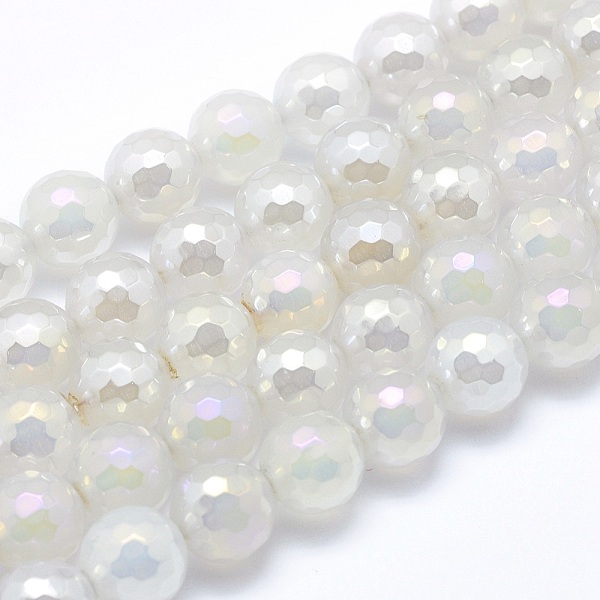 Electroplated Natural Agate Beads Strands