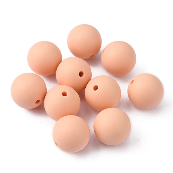 

PandaHall Food Grade Eco-Friendly Silicone Beads, Chewing Beads For Teethers, DIY Nursing Necklaces Making, Round, Light Salmon, 15mm, Hole...
