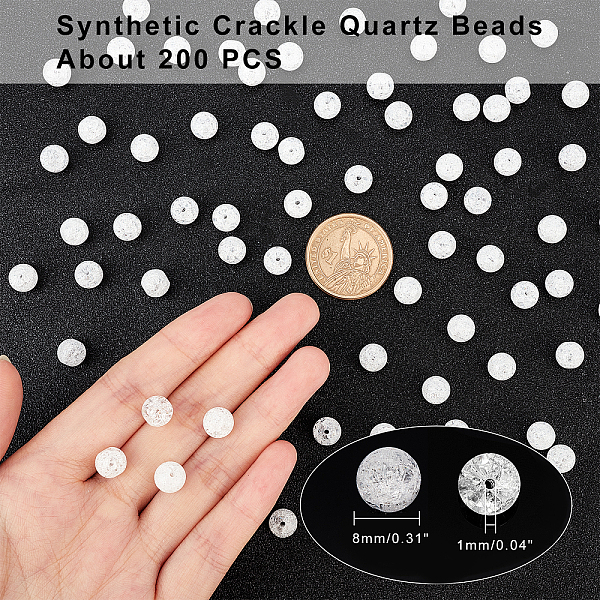 ARRICRAFT Synthetic Crackle Quartz Beads Strands
