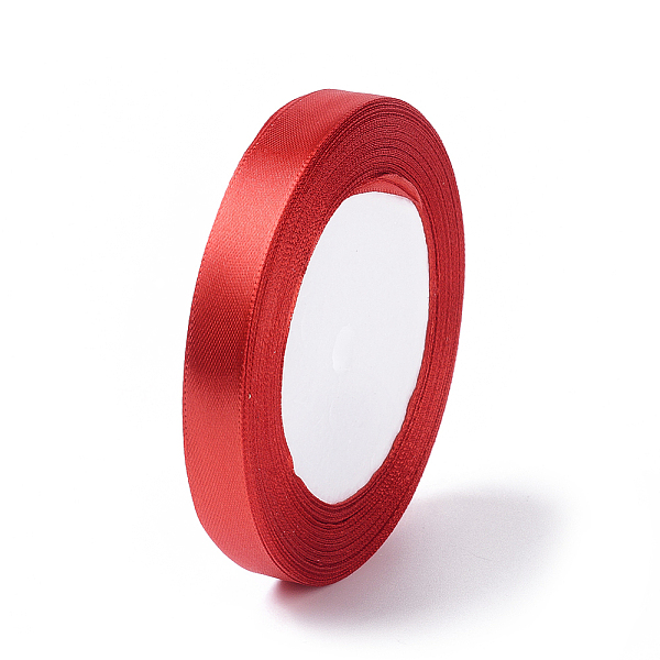 

PandaHall Single Face Satin Ribbon, Polyester Ribbon, Christmas Ribbon, Red, 1/2 inch(12mm), about 25yards/roll(22.86m/roll), 250yards/group...
