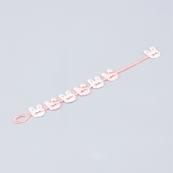 

PandaHall Embroidery Bracelets for Girls, Rabbit, Pink, 7-7/8 inch(20cm) Polyester Pink