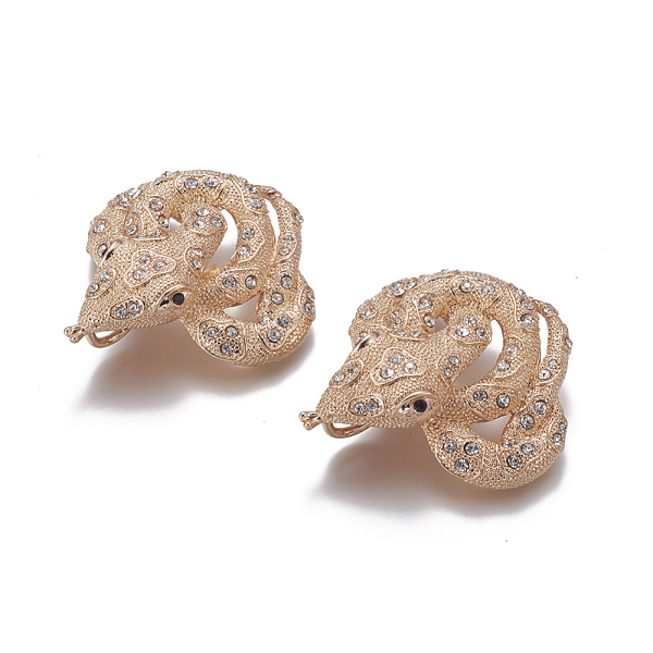 

PandaHall Alloy Rhinestone Big Pendants, Snake, Golden, Crystal, 62x58x7mm, Hole: 6x12mm Alloy+Rhinestone Snake Clear