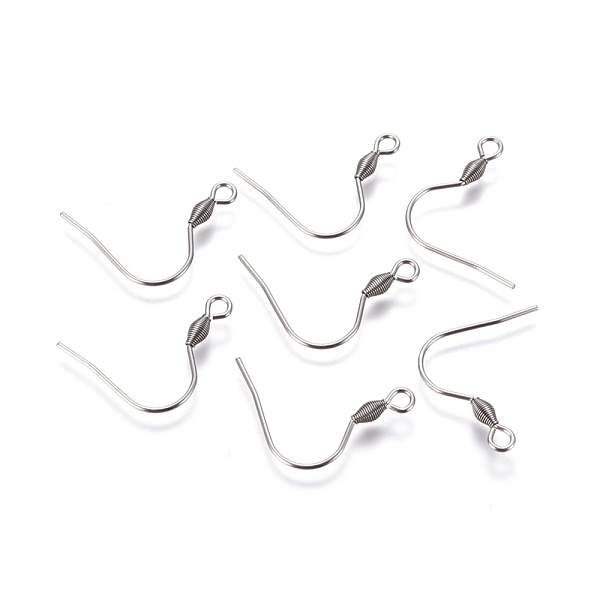 

PandaHall 304 Stainless Steel Earring Hooks, Ear Wire, with Horizontal Loop, Stainless Steel Color, 21.5x3mm, Hole: 2mm, Pin: 0.9mm 304...