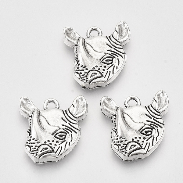 

PandaHall Tibetan Style Alloy Pendants, Cadmium Free & Lead Free, Rhinoceros Shape, Antique Silver, 21x20x4.5mm, Hole: 2mm, about...