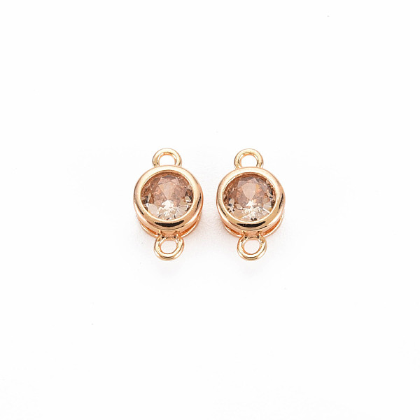 

PandaHall Brass Connector Charms, with Rhinestone, Nickel Free, Real 18K Gold Plated, Flat Round, Gold Quartz, 9x5x3mm, Hole: 1mm...