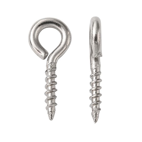 

PandaHall 304 Stainless Steel Screw Eye Pin Peg Bails, For Half Drilled Beads, Stainless Steel Color, 12x5x1.2mm, Hole: 3mm, Pin: 1.5mm 304...