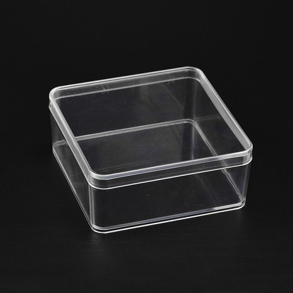 

PandaHall Cuboid Organic Glass Bead Containers, Clear, 9.5x9.5x4cm Plastic Cuboid Clear