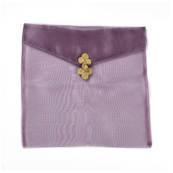 

PandaHall Organza Bags, with Chinese Dress Buttons, Rectangle, Old Rose, 25x25.5x1.1cm Organza Rectangle