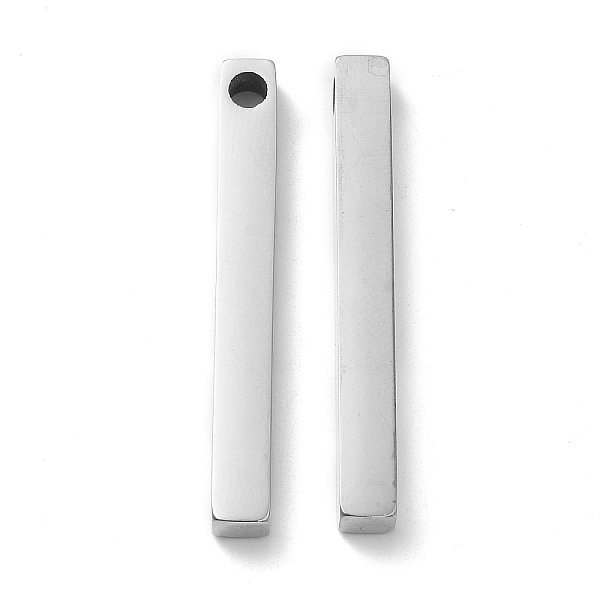 

PandaHall 201 Stainless Steel Pendants, Rectangle Charm, Stainless Steel Color, 40x5x5mm, Hole: 3mm 201 Stainless Steel Rectangle