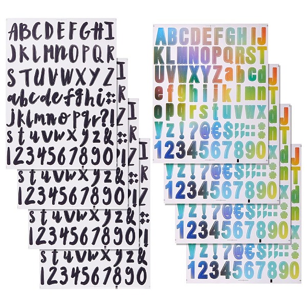 

PandaHall Gorgecraft 8 Sheets 2 Styles Vinyl Alphabet Self-Adhesive Waterproof Mail Box Stickers, Letter Decals for Indoor, Outdoor, Mailbox..., Multicolor
