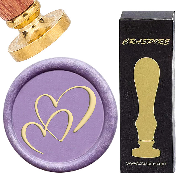 

PandaHall CRASPIRE Love Heart Wax Seal Stamp Valentine's Day 25mm Vintage Sealing Wax Stamps Removable Brass Head with Rosewood Handle for...