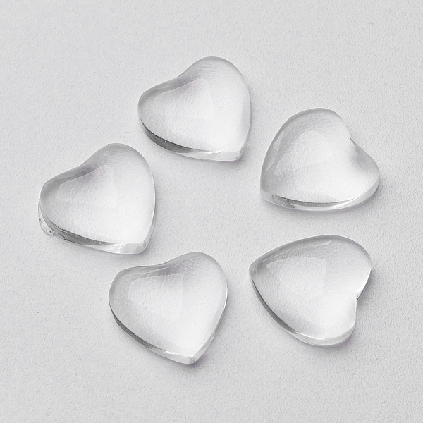 

PandaHall Transparent Glass Cabochons, Heart, Clear, 10x10mm, 3.5mm(Range: 3~4mm) thick Glass Heart Clear
