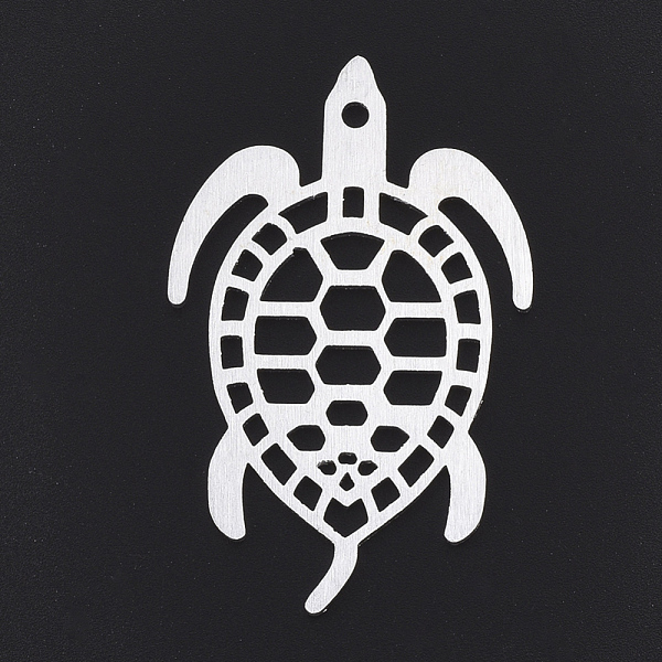 

PandaHall Aluminium Big Pendants, Laser Cut Big Pendants, Sea Turtle, Silver Color Plated, 50x31.5x1.5mm, Hole: 2mm Aluminum Tortoise