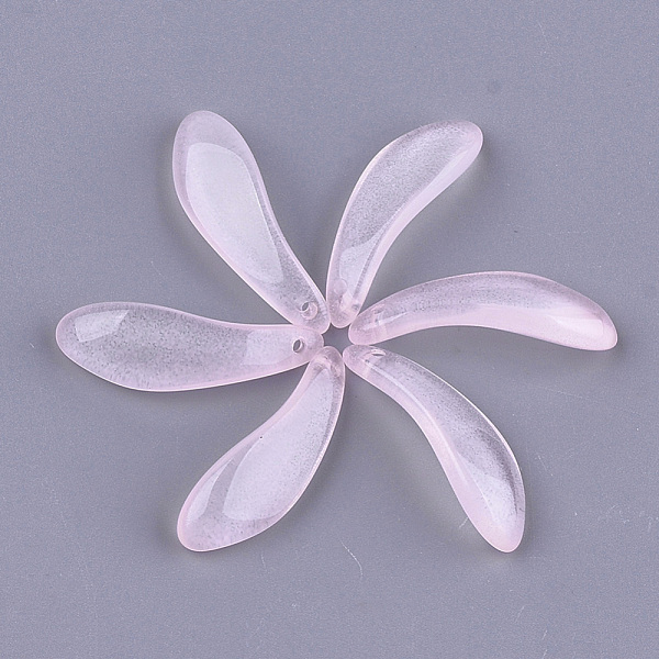 

PandaHall Transparent Spray Painted Glass Pendants, Petal, Pink, 26x8.5x6mm, Hole: 1mm Glass Petaline Pink
