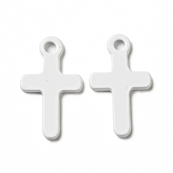 

PandaHall Spray Painted 201 Stainless Steel Pendants, Cross Charm, White, 21x12.5x2mm, Hole: 2mm 201 Stainless Steel Cross White