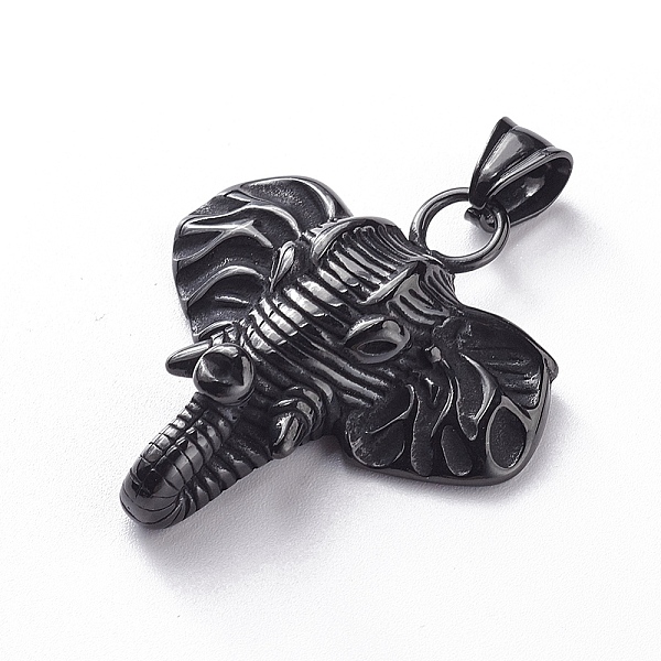 

PandaHall 304 Stainless Steel Pendants, Elephant, Electrophoresis Black, 48.5x37x11.5mm, Hole: 8x5.5mm 304 Stainless Steel Elephant