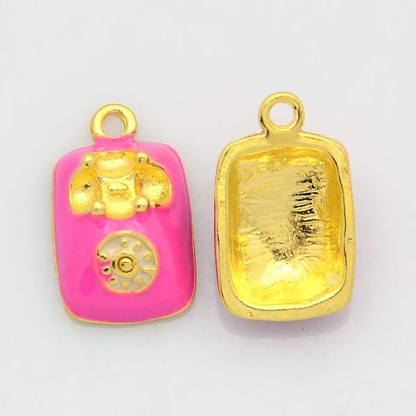 

PandaHall Golden Tone Alloy Enamel Pendants, Telephone Sets, Deep Pink, 19x12x7mm, Hole: 2mm Alloy+Enamel Furniture & Appliances