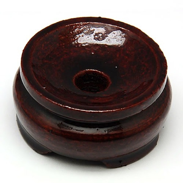 

PandaHall Wood Decoration Accessories Display Bases for Gemstone, Dark Red, 42~45x22~24mm Wood Red