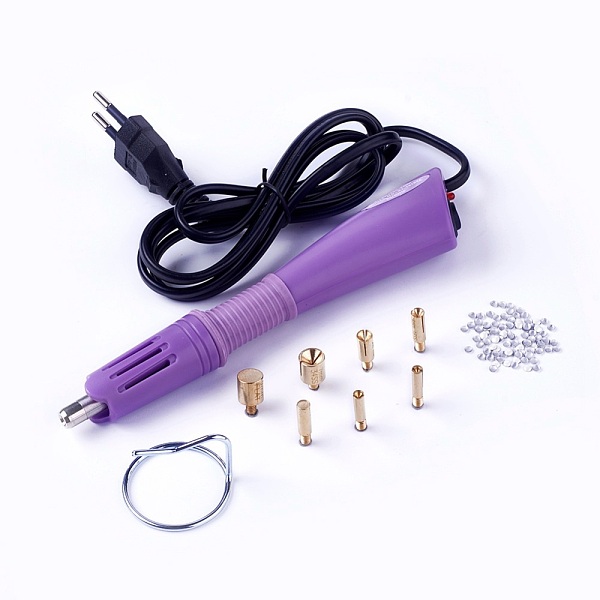 

PandaHall Hotfix Rhinestone Applicator Tool, Type C Plug(European Plug), with Random Color SS16 Rhinestone, Medium Purple, 18.5x4x2.3cm...