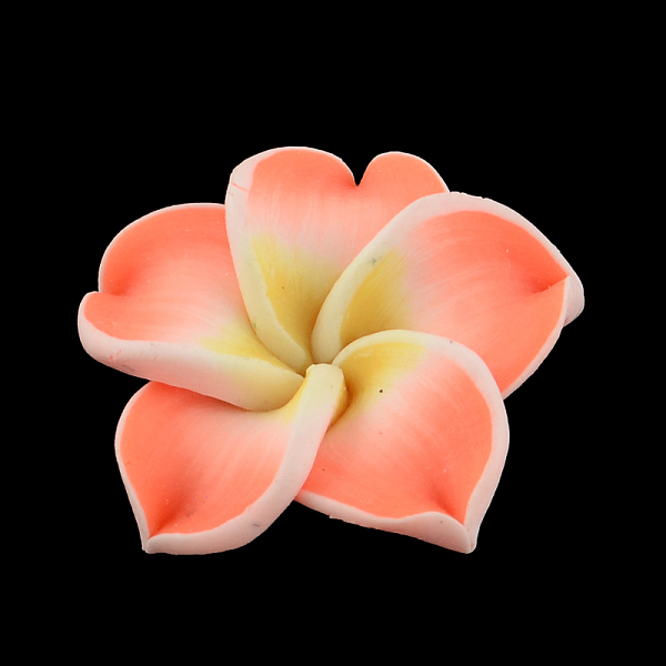

PandaHall Handmade Polymer Clay 3D Flower Plumeria Beads, Coral, 30x11mm, Hole: 2mm Polymer Clay Flower Red
