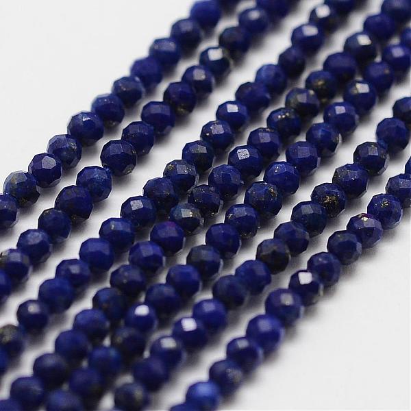 

PandaHall Natural Lapis Lazuli Bead Strands, Grade AA, Faceted, Round, 2mm, Hole: 0.5mm, about 160~179pcs/strand, 12.5 inch~12.9 inch...