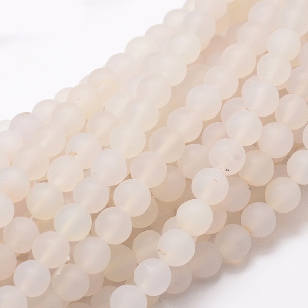 

PandaHall Dyed Frosted Natural Agate Round Beads Strands, PapayaWhip, 10mm, Hole: 1mm, about 38pcs/strand, 14.5 inch Natural Agate Round..., Orange
