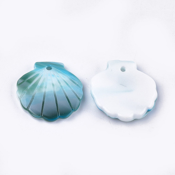 

PandaHall Cellulose Acetate(Resin) Pendants, Shell, Light Sky Blue, 18.5x18.5x3.5mm, Hole: 1.2mm Cellulose Acetate Shell Shape Blue