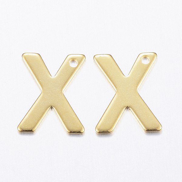 

PandaHall 304 Stainless Steel Charms, Letter, Real 18K Gold Plated, 11x9x0.8mm, Hole: 1mm 304 Stainless Steel Letter