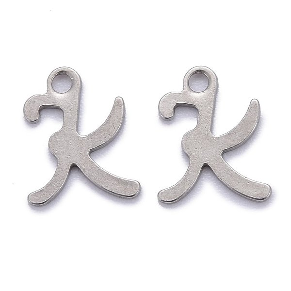 

PandaHall 304 Stainless Steel Pendants, Alphabet, Stainless Steel Color, Letter.K, 11x9x1mm, Hole: 1.5mm 304 Stainless Steel Letter K