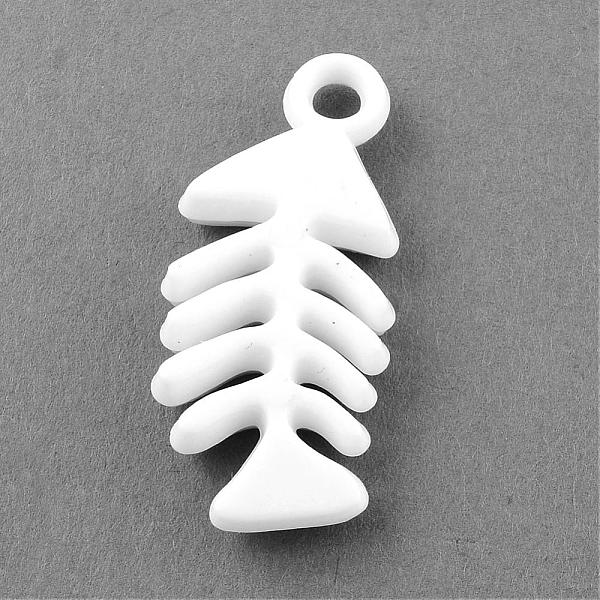 

PandaHall Opaque Acrylic Pendants, FishBone, White, 34x15x5mm, Hole: 3mm, about 450pcs/500g Acrylic Fish White