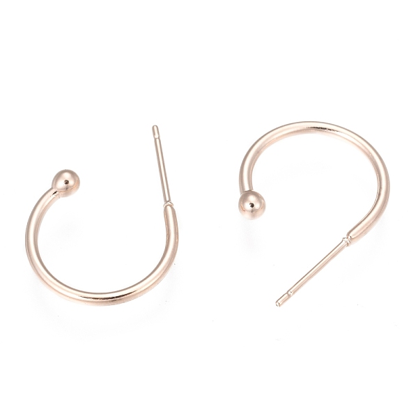

PandaHall 304 Stainless Steel Earring Hooks, Rose Gold, 17x22x1.5mm, Pin: 1mm 304 Stainless Steel Ring