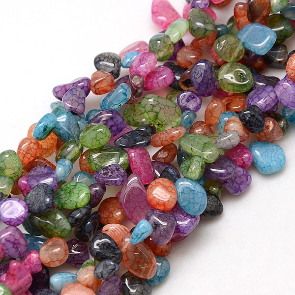 

PandaHall Natural Nuggets Crackle Agate Beads Strands, Dyed & Heated, Mixed Color, 8~16x8~12x6~10mm, Hole: 1mm, about 59~60pcs/strand, 15~16..., Multicolor