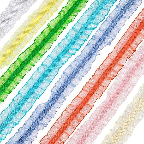 

PandaHall BENECREAT Chinlon Organza Elastic Lace Ribbon, Single Ruffle Organza Trim, for Clothes Sewing Embellishment, Black, 25x0.6mm Nylon...