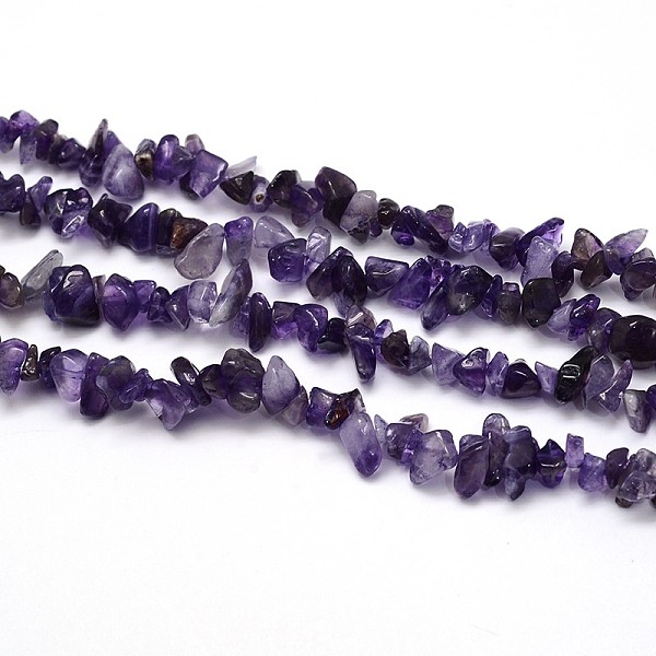 

PandaHall Natural Amethyst Beads Strands, Chips, 8~20x8~18mm, Hole: 1mm, about 31.5 inch Amethyst Chip