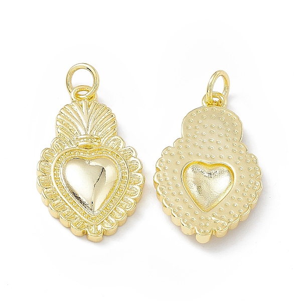 

PandaHall Rack Plating Brass Pendants, Long-Lasting Plated, Lead Free & Cadmium Free, with Jump Ring, Sacred Heart Charm, Real 18K Gold...