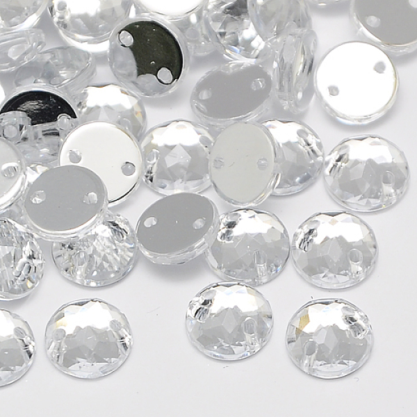 

PandaHall Sew on Rhinestone, Taiwan Acrylic Rhinestone, Two Holes, Garments Accessories, Faceted, Half Round/Dome, Clear, 8x3mm, Hole: 1mm...