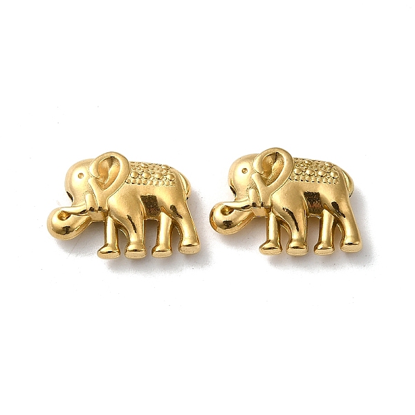 

PandaHall 304 Stainless Steel Beads, Elephant, Real 18K Gold Plated, 12x17x4mm, Hole: 1.5mm 304 Stainless Steel Elephant
