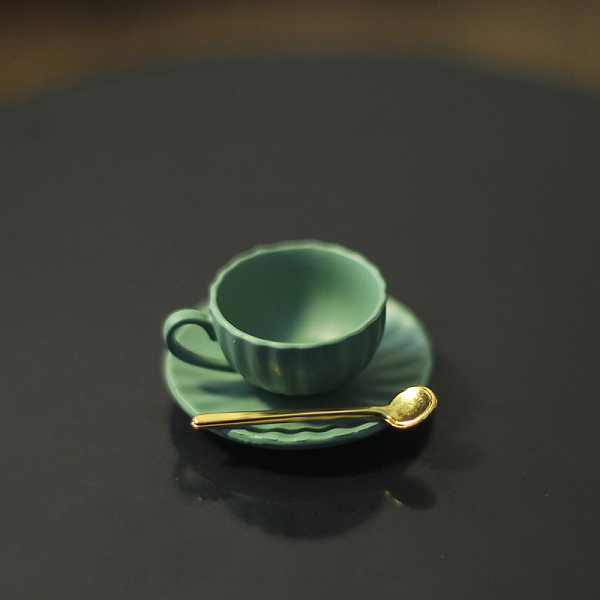 

PandaHall Mini Tea Sets, including Porcelain Teacup & Saucer, Alloy Spoon, Miniature Ornaments, Micro Landscape Garden Dollhouse Accessories...